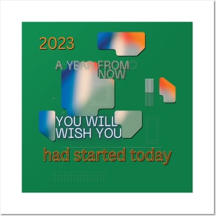 January 2023. Motivational saying. Posters and Art